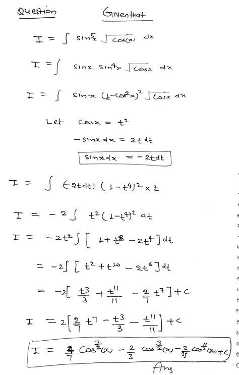 [Solved] Integrate sin' (x) cos(x) dx. Edit Format Table | Course Hero
