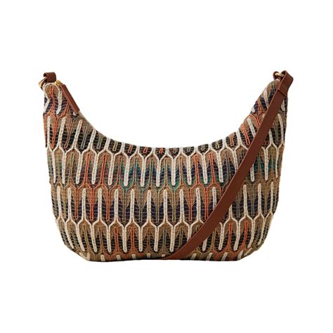 Accessorize London Women's Brown Embroidered Scoop Sling Bag ...