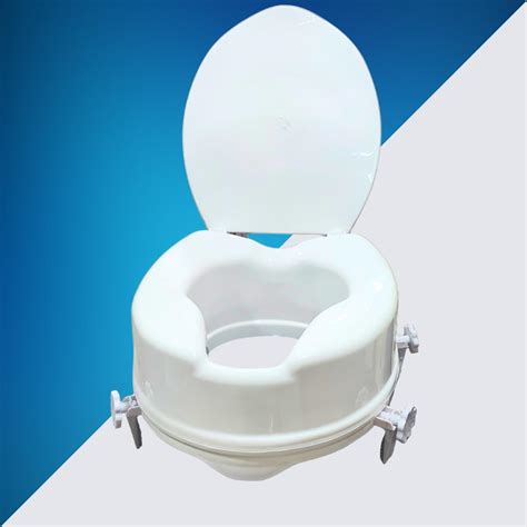 Veayva Plastic Commode Seat Raiser 4 Inch With Lid For Seniors And ...