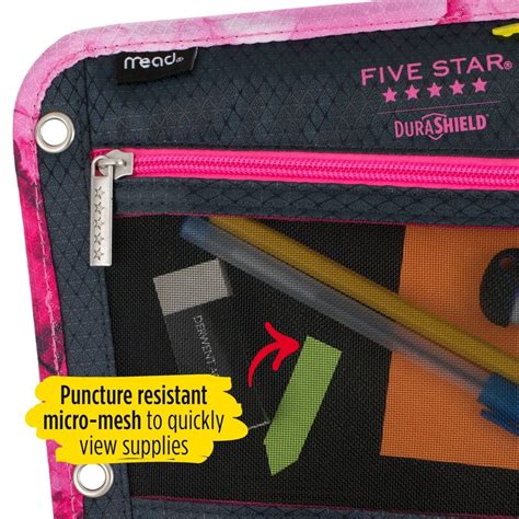 Mead Five Star Binder Pencil Pouch for 3 Ring Binder 2 Zipper Pockets ...
