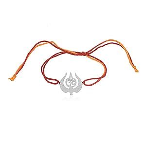 Buy LBV 925 Sterling Silver Laser Cut Om Trishul Rakhi For Bhaia With ...