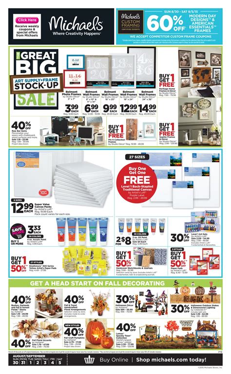 Michaels Weekly Ad August 30 - September 5, 2015