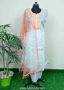 Yellow Cotton Embroidered Suit With Cotton Bottom And Muslin Dupatta