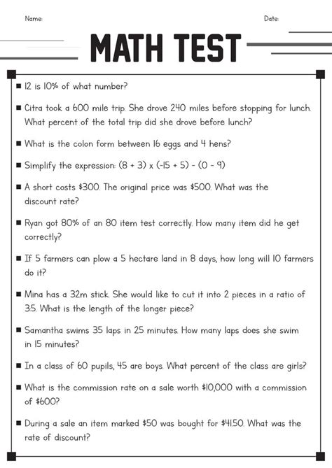 Basic 6th Grade Math Worksheets 的图像结果