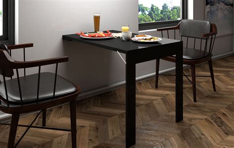 Wall Mounted Black Folding Table, Murphy Table, Floating Table, Space ...