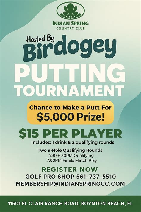 Birdogey Putting Tournament, Indian Springs Country Club, Boynton Beach ...