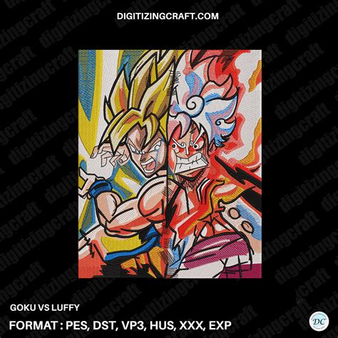 Goku Vs Luffy Embroidery Design File – Digitizing Craft