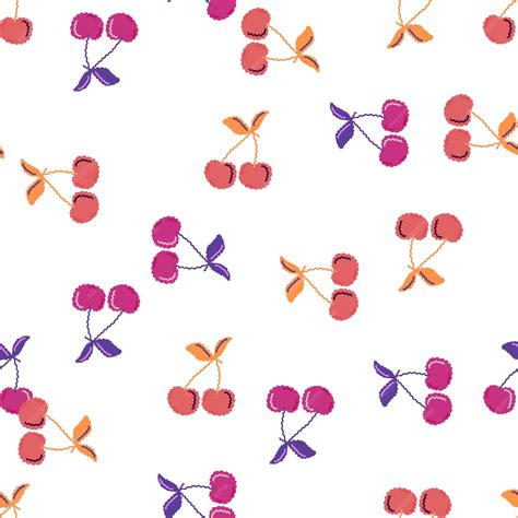 Premium Vector | Cute cherry seamless pattern hand drawn cherries ...