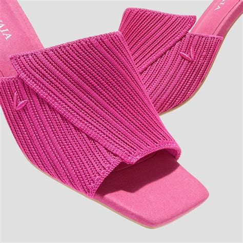 Jade Square-toe Sustainable Heeled Sandals in Pitaya | VIVAIA