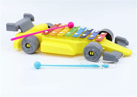 2 in 1 Multicolor Musical Car cum Xylophone Toy with 8 Metal Nodes and ...