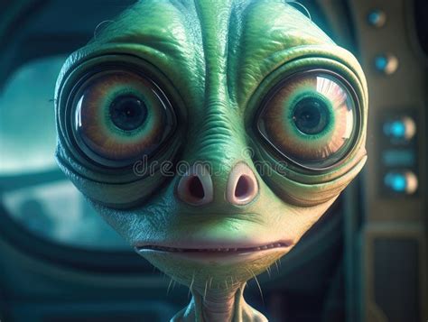 Funny cartoon alien stock illustration. Illustration of monster - 301424206