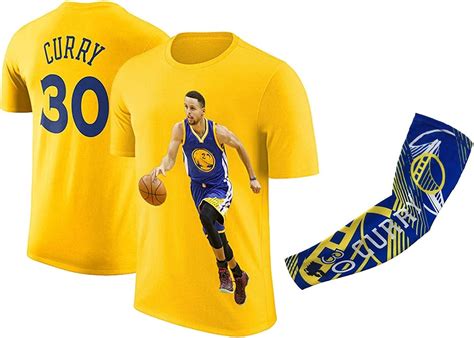 Buy Steph Curry Jersey Style T-Shirt Kids Curry Yellow T-Shirt Gift Set ...
