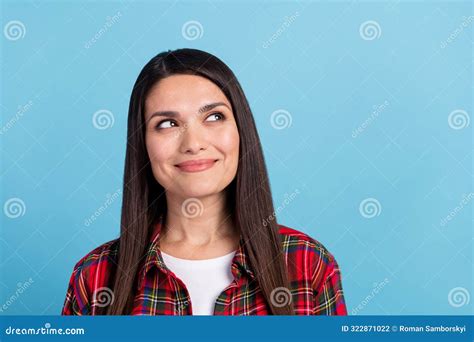 Photo Portrait of Attractive Mature Woman Happy Wear Plaid Red Shirt ...