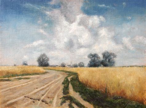 In the Country - Landscape Oil painting - Fine Arts Gallery - Original fine Art Oil Paintings ...