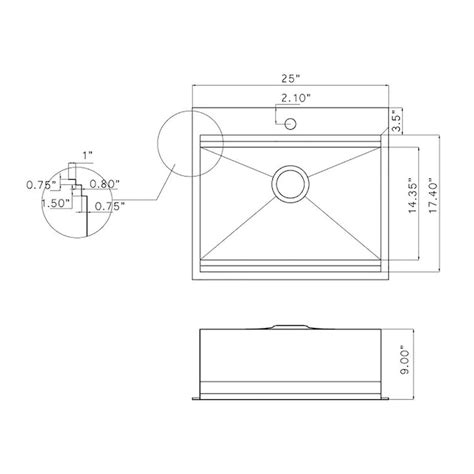 AKDY Drop-In 25-in x 22-in Brushed Stainless Steel Single Bowl 1-Hole ...