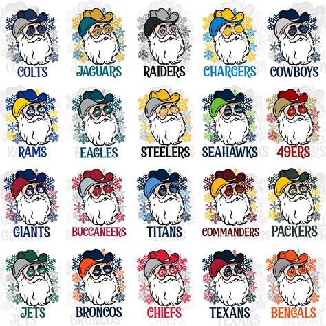 NFL Santa T Shirt Designs: All 32 Teams Designs Included – TeeGrapphics