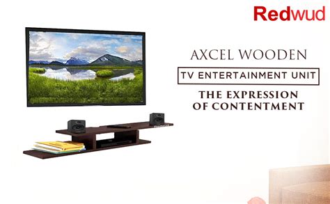 Redwud Axcel Wooden TV Entertainment Unit/Wall Set Top Box Shelf ...