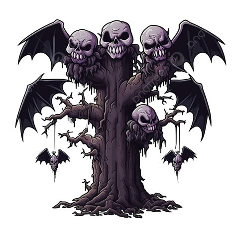 Monstruo De árbol Espeluznante De Halloween De Pixel Art Con Tres ...