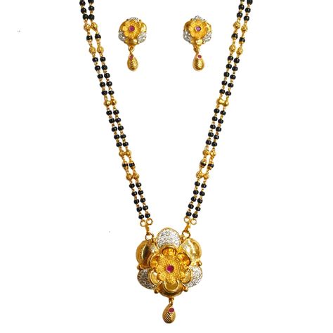 Buy quality 1 Gram Gold Forming Flower Shaped Mangalsutra MGA - MSE0450 ...