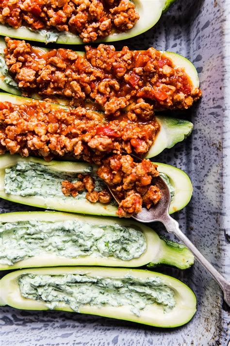Lasagna Stuffed Zucchini Boats | Recipe | Whole food recipes, Veggie ...