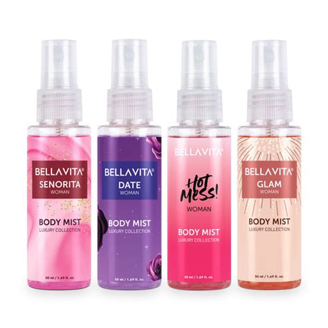 Body Mist Travel-Size Gift Set: Best Body Mist for Women - 4 x 50ml I ...