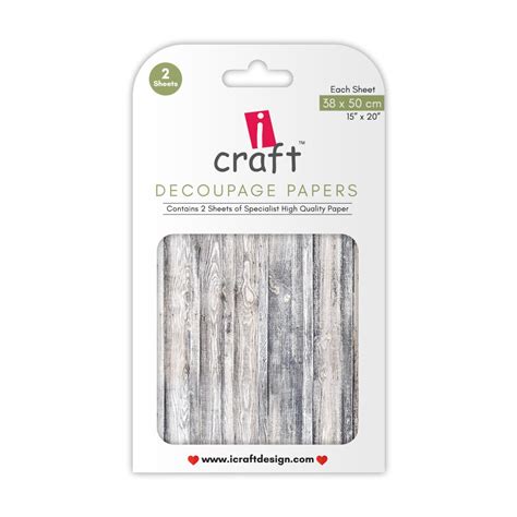 iCraft Decoupage Paper - Distressed Plank 15 x 20" | Art Lounge