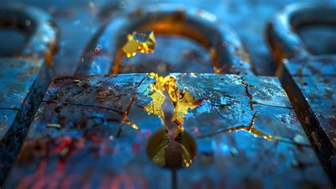 red broken paddock icon shooting unsecure data under cyberattack