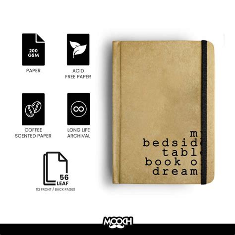 Mooch Handmade Diary “My Beside Table” – A6 — Mango