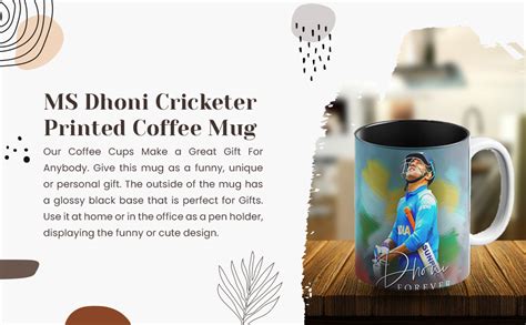 Buy Prink Ceramic Inner Black Color MS Dhoni Cricketer Printed ...