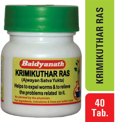 Buy BAIDYANATH NAGPUR KRIMIKUTHAR RAS 40 TABLETS (PACK OF 3) Online ...