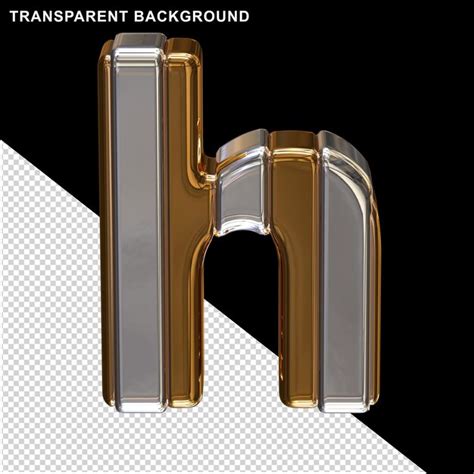 Gold letters with silver letter h | Premium PSD