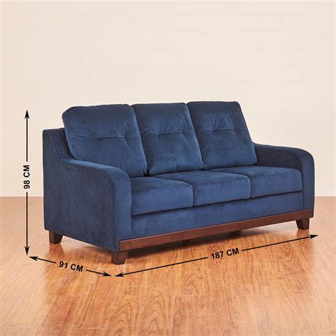 Buy Santiago Fabric 3-Seater Sofa - Blue from Home Centre at just INR ...