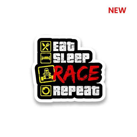 Buy Eat Sleep Race Repeat Sticker Online | Premium Waterproof Vinyl ...