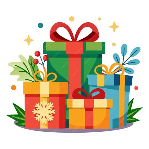 Christmas gifts clipart vector art and illustration | Premium AI ...