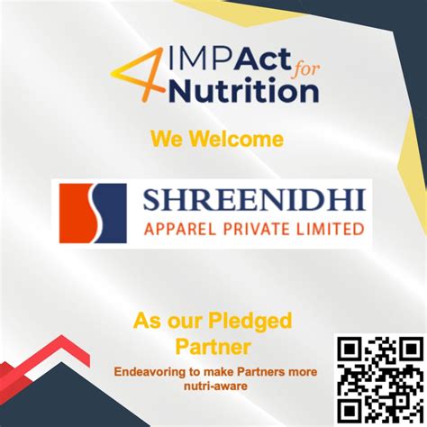 Shreenidhi Apparel as I4N Pledged Partner | IMPAct4Nutrition