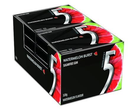 5 GUM Wrigley's 5 GUM Watermelon Burst Sugarfree Gum 12 Stick 10 X32G ...
