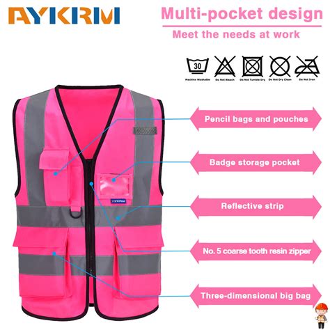 Buy A-SAFETY Pink High Visibility Safety Vest with Reflective Strips ...