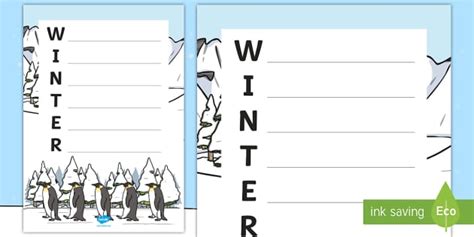 Winter acrostic poem | Template | Easy to print. - Twinkl