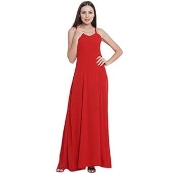 Buy Lady Stark Red Sleeveless Maxi Dress (Small) at Amazon.in