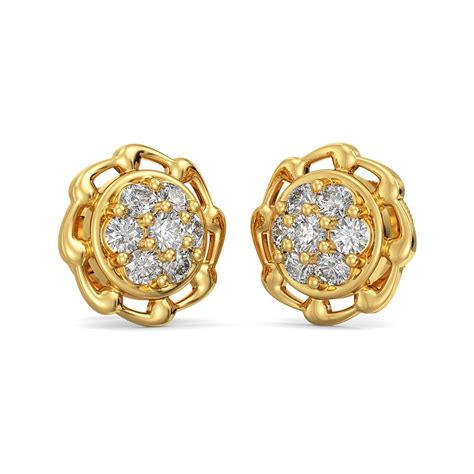 Joyalukkas 22k (916) Yellow Gold Stud Earrings for Girls : Amazon.in ...