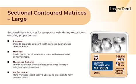Instrudent Sectional Contoured Matrices – Large | No. 1.0973 | Pack of ...
