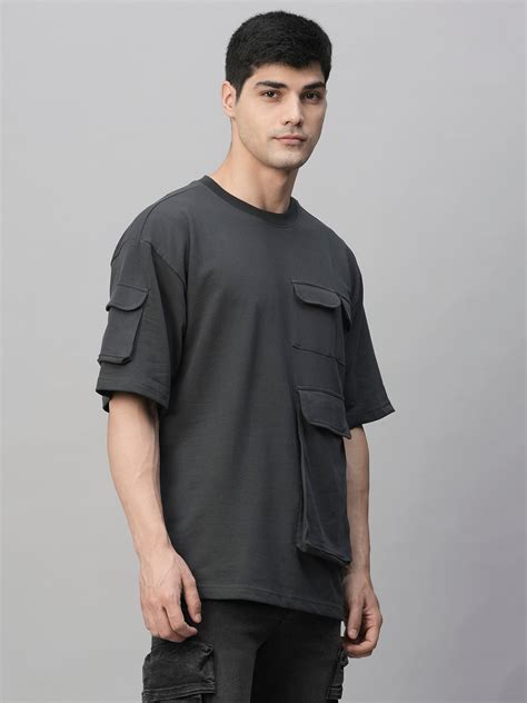 Cargo T-Shirt For Men - Dark Grey – pronk.in