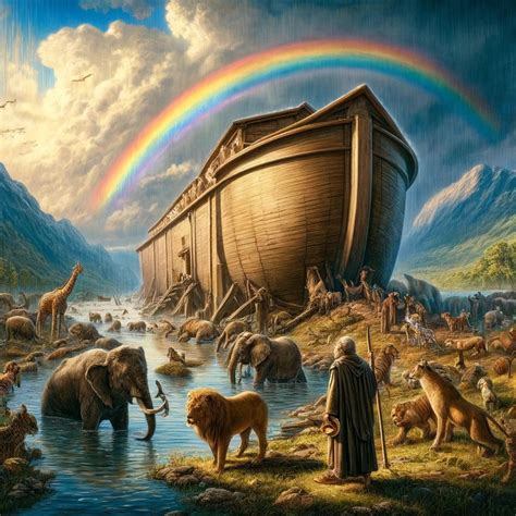 Story of Noahs Ark Matte Canvas Print, Christian Artwork From Bible ...