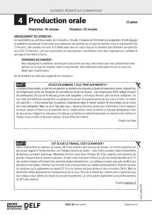 DELF B2 Vocab - Summary Réussir Le Delf B2 - DELF B2 Vocab une prise de ...
