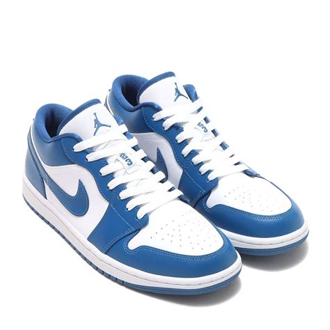 JORDAN BRAND WMNS AIR JORDAN 1 LOW WHITE/DK MARINA BLUE-WHITE（ジョーダン ...