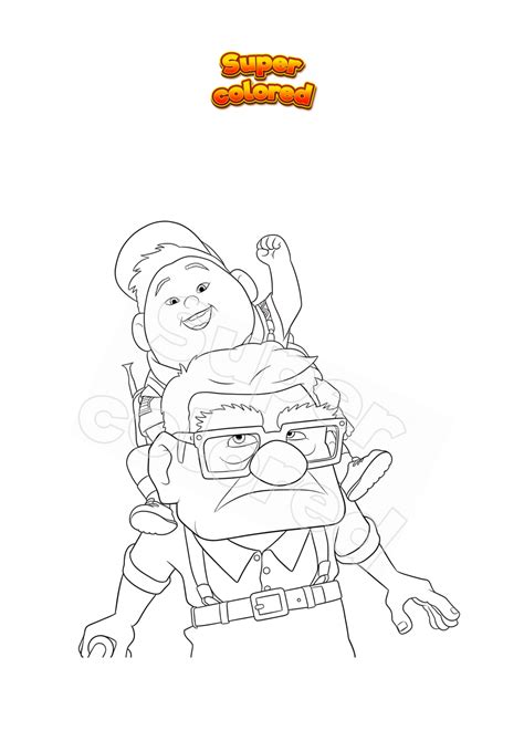 Coloring page Carl explorer in UP