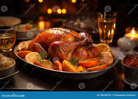 Thanksgiving Family Dinner: Traditional Roast Turkey Up Close Stock ...