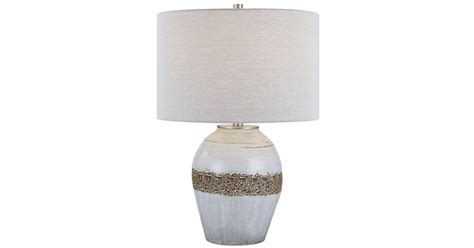 Uttermost 30053-1 Poul 24" Tall Vase Table Lamp - Light Gray Crackle ...