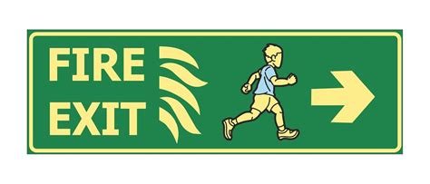 SMaRT Fire Exit Self Adhesive Matt Laminated Vinyl Sign Stickers | Self ...