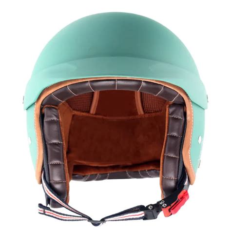 AXOR Retro Jet West With Peak Dull Aqua Green Half Face Helmet ...